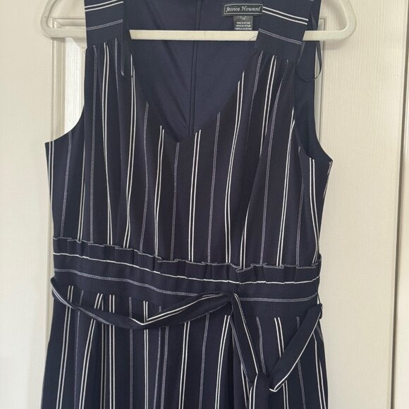 Jessica Howard Womens Navy Blue White Stripe Pantsuit Size 10 - Picture 6 of 15